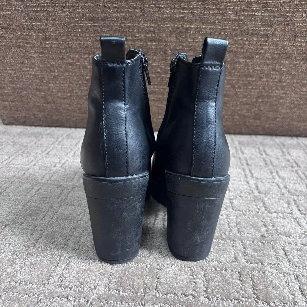 Madden Girl Platform Boots Women's 7.5 Black Lace Up Goth Grunge Punk Y2K Biker